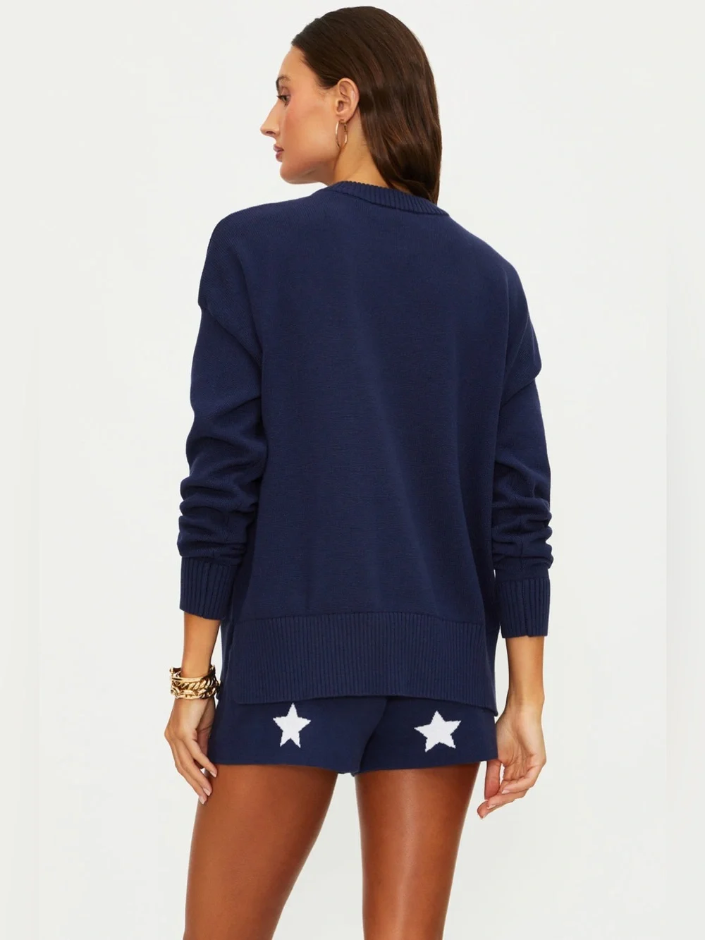 Beach Riot x Anthropologie Callie Americana Sweater In Navy
